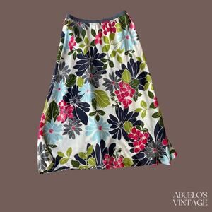Loco Lindo Floral Maxi Skirt | Multicolor | Size M | Vintage